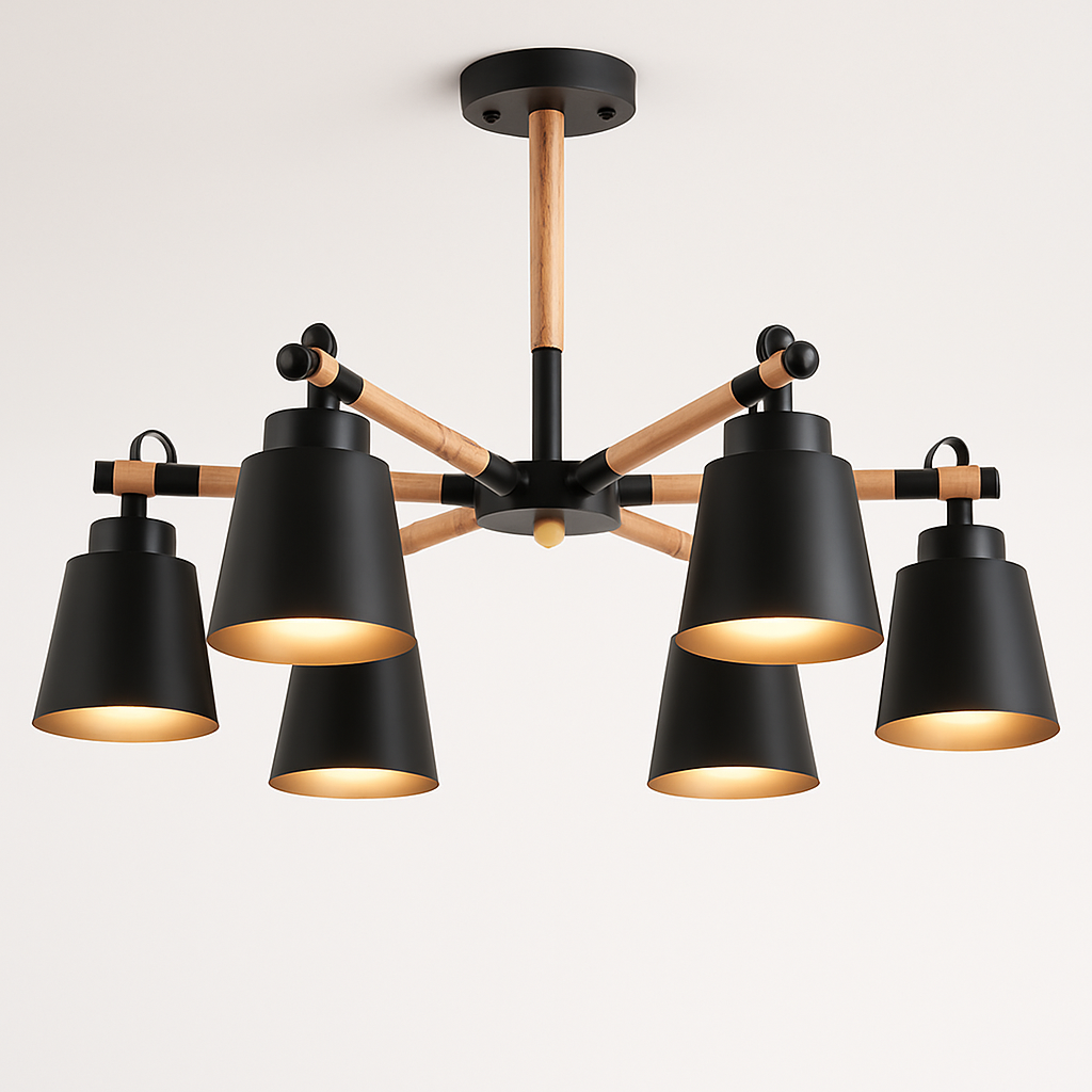 Lustre en bois et métal rustique Personality