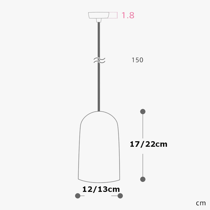 Suspension arrondie en bois massif