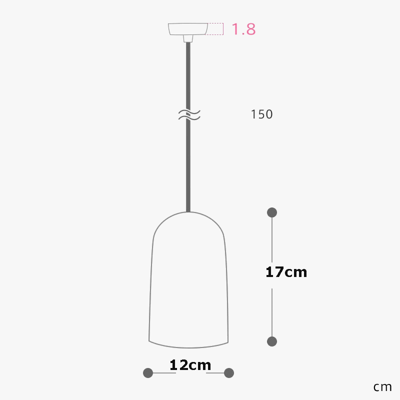 Suspension arrondie en bois massif
