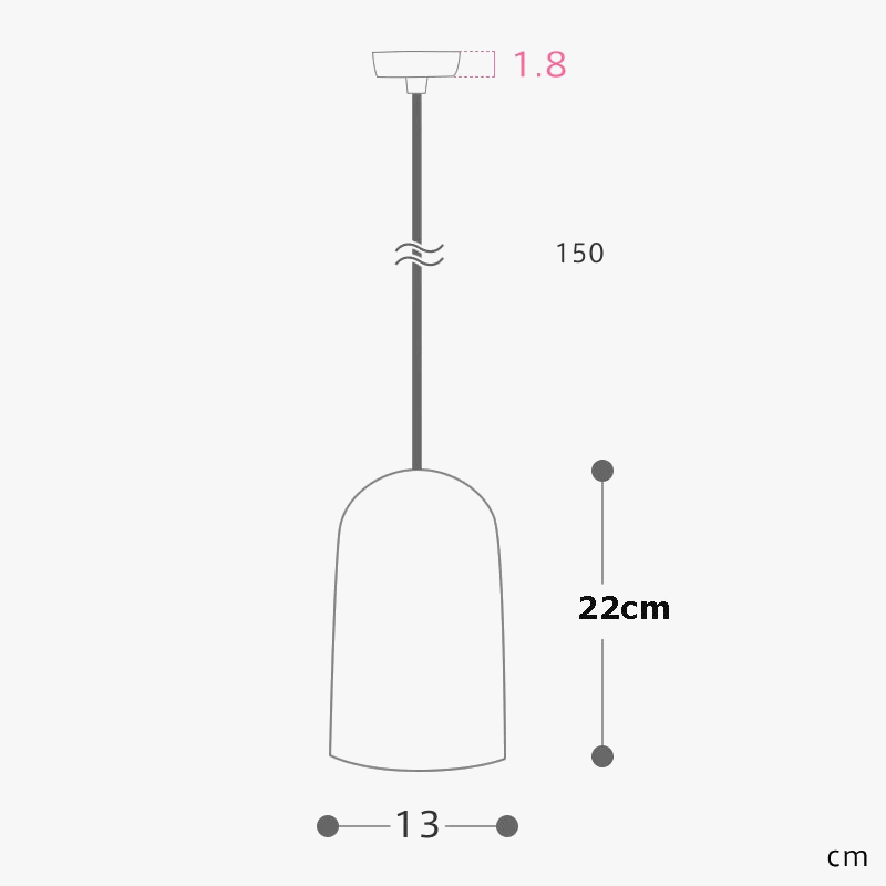 Suspension arrondie en bois massif