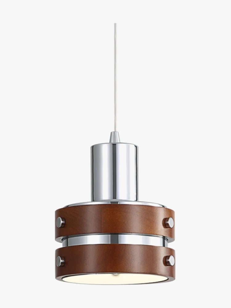 lustre en bois massif argenté pour intérieur rétro et moderne