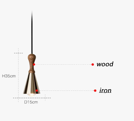 lustre en bois massif pour éclairage intérieur décoratif