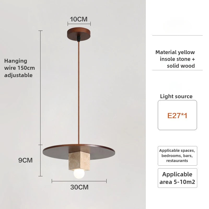 lustre en bois massif pour décoration de bar et restaurant