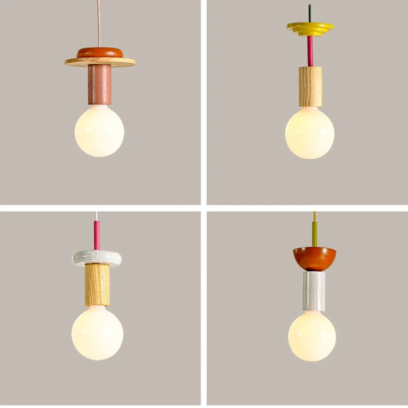 lustre en bois moderne avec led pour maison