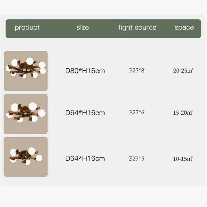 lustre en bois nordique design lumineux pour décoration intérieure