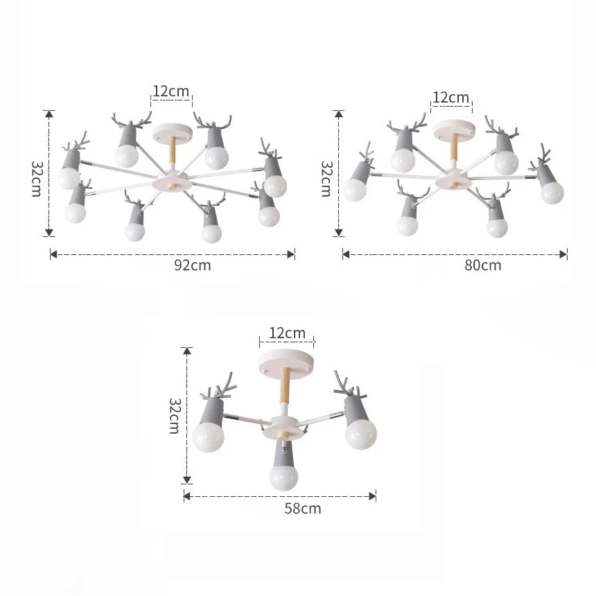 lustre en bois nordique led macaron pour chambre d'enfant