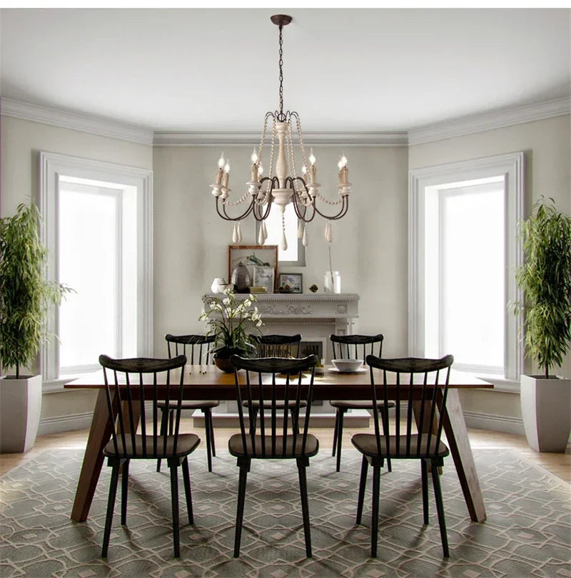 lustre en bois rétro pour décoration intérieure élégante