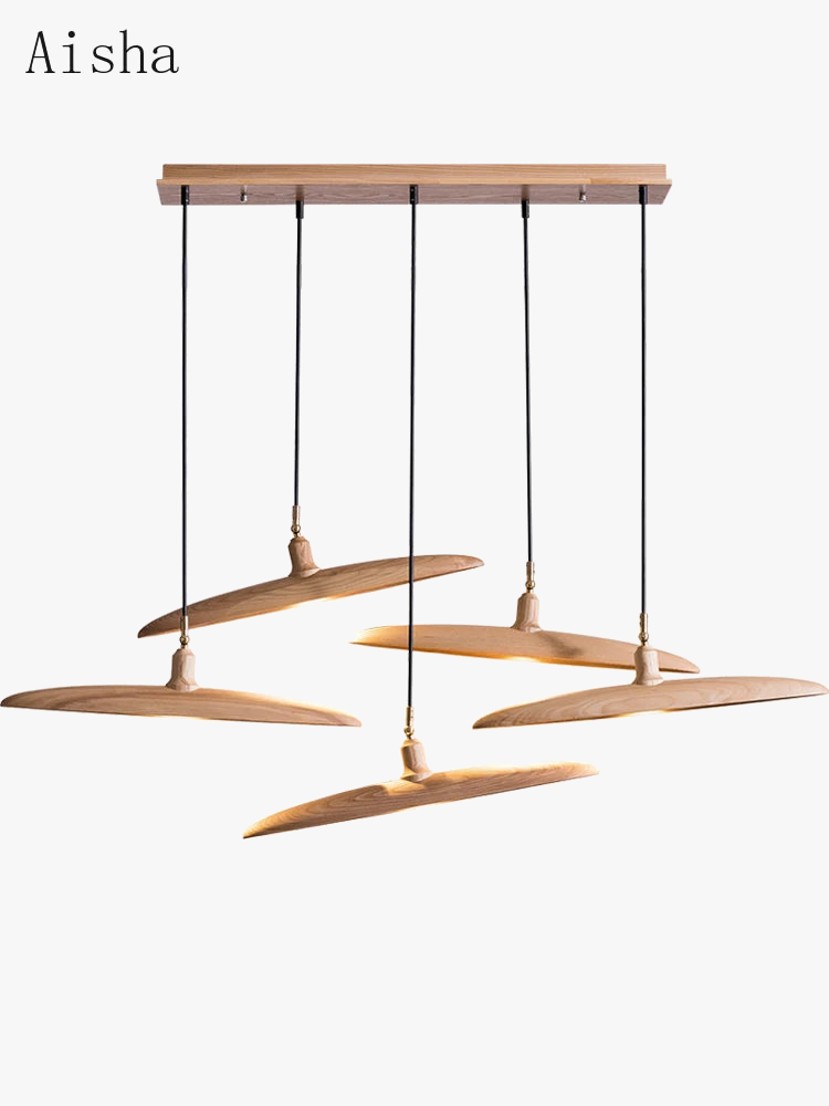 lustre en bois style nordique pour éclairage décoratif élégant