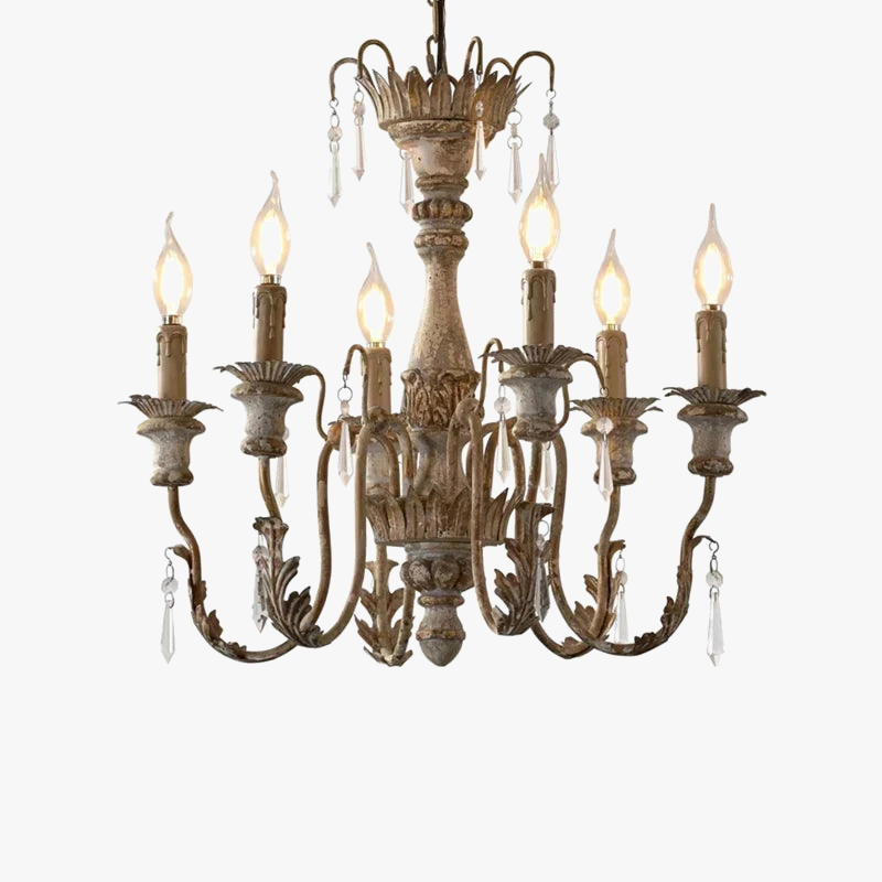 lustre en bois vintage français design art lumière