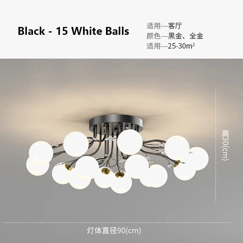 lustre en boule de verre nordique doré luminaire décoratif d'intérieur
