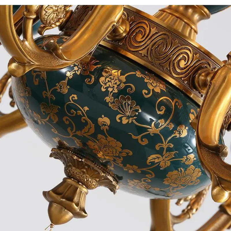 lustre en céramique avec éclairage cristal pour décoration intérieure