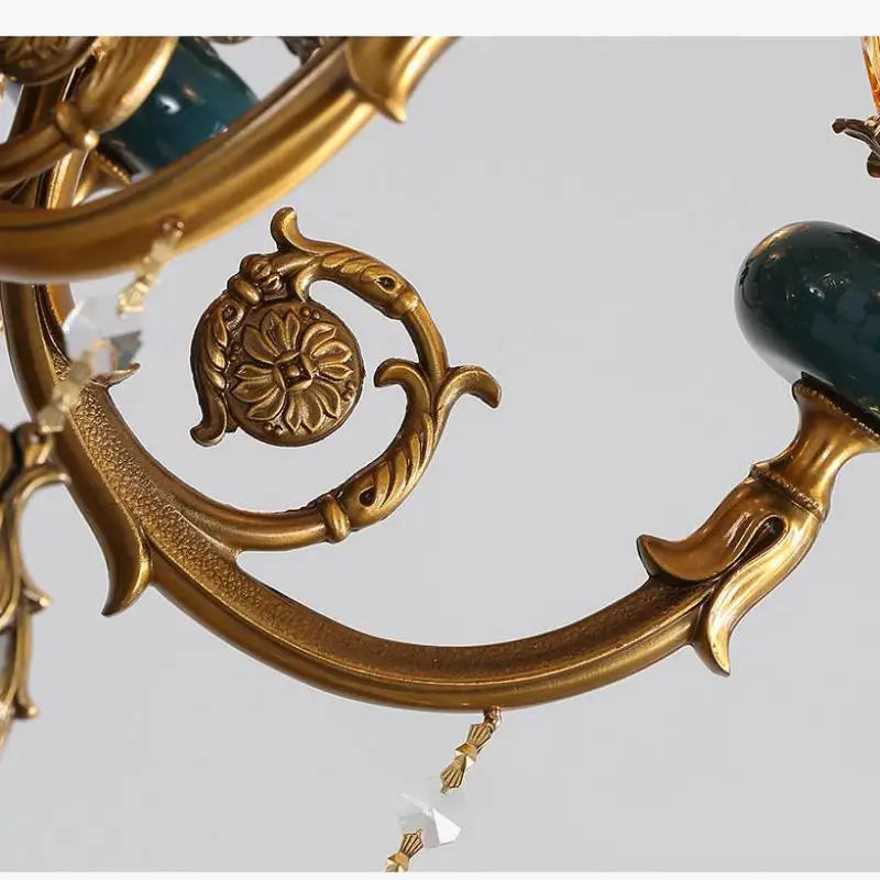 lustre en céramique avec éclairage cristal pour décoration intérieure