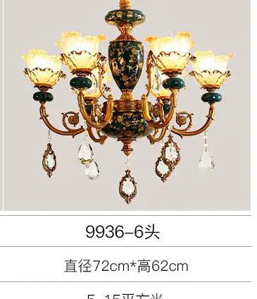 lustre en céramique avec éclairage cristal pour décoration intérieure