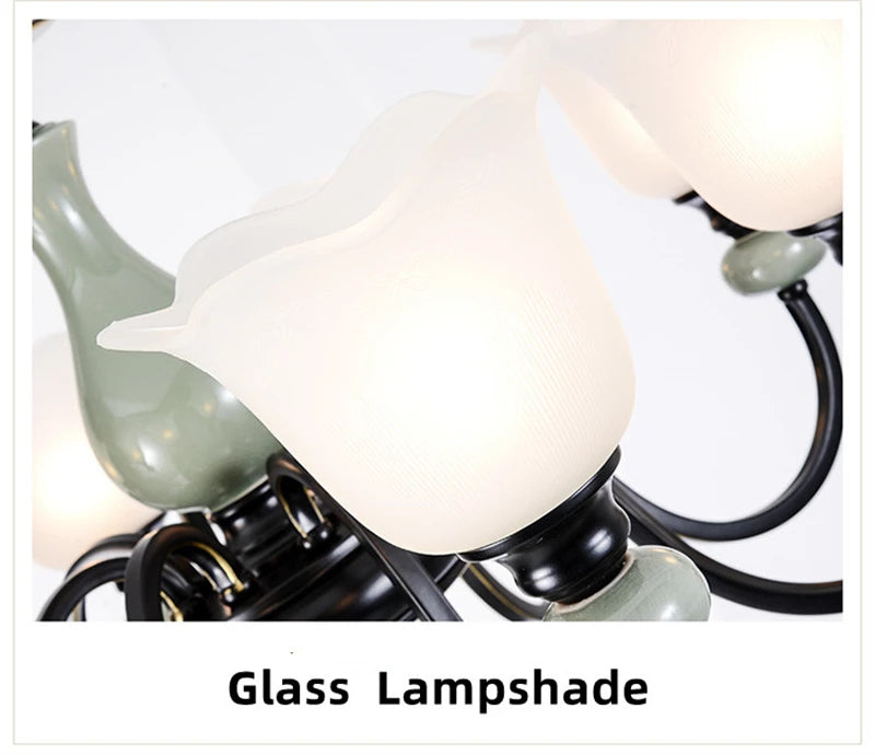 lustre en céramique vintage style américain éclairage intérieur classique
