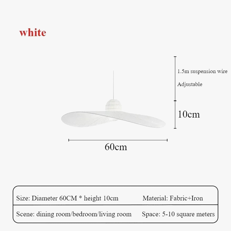 lustre en chapeau de paille nordique pour décoration intérieure