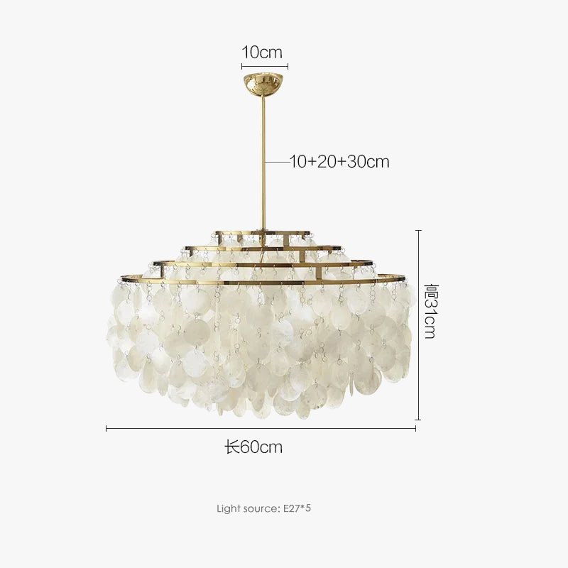 lustre en coquillage style français pour intérieur élégant