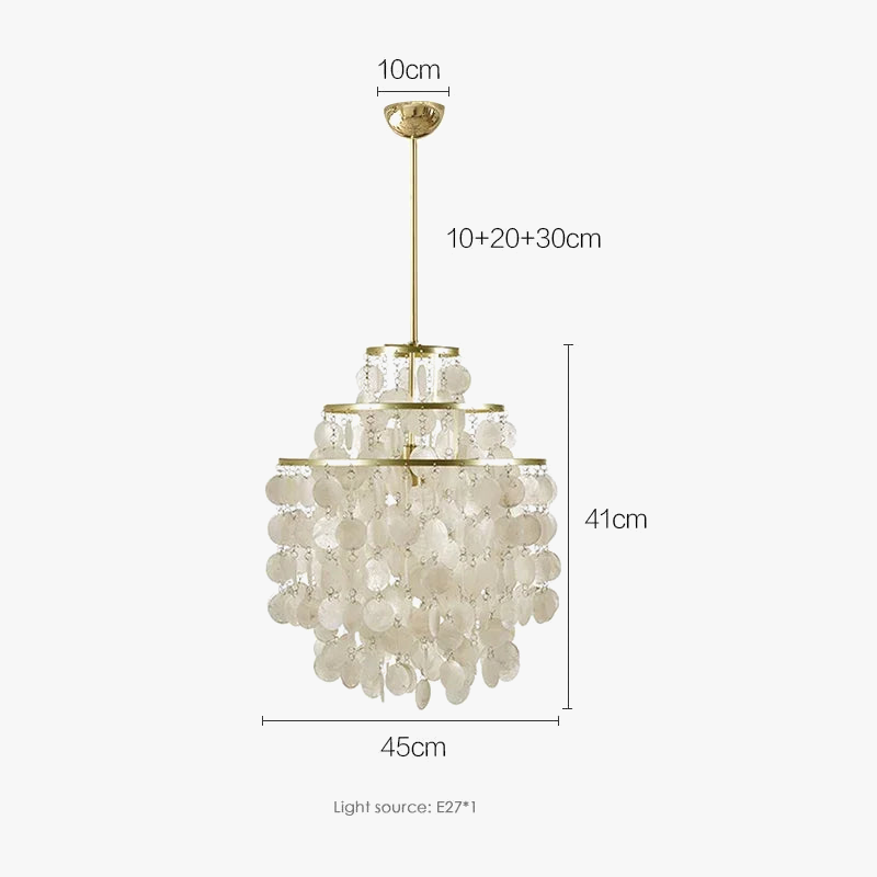 lustre en coquillage style français pour intérieur élégant