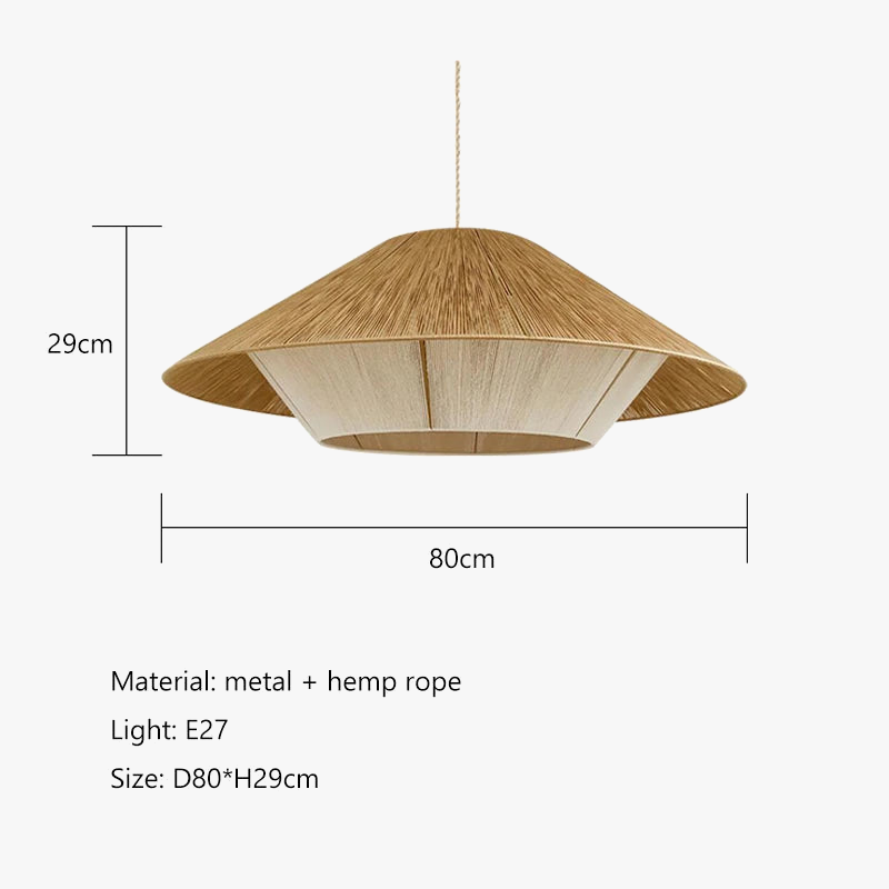 lustre en corde de chanvre éclairage suspendu en rotin décoratif