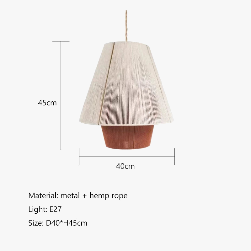 lustre en corde de chanvre éclairage suspendu en rotin décoratif