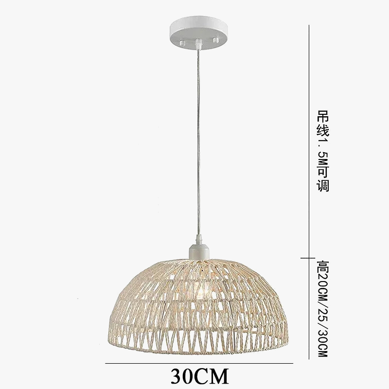 Lustre en corde de chanvre de style japonais