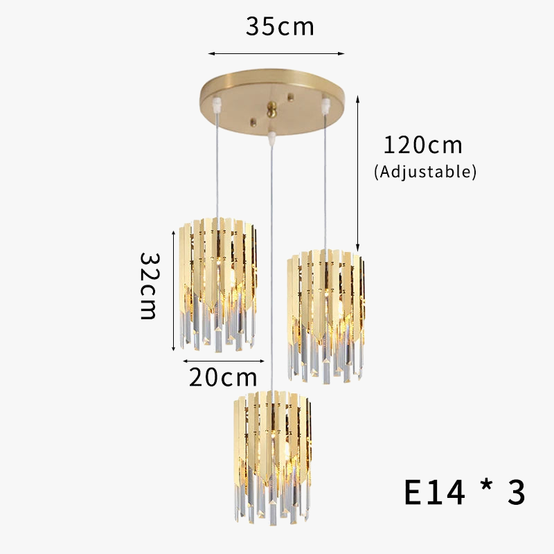 lustre en cristal chromé doré avec éclairage vintage intérieur