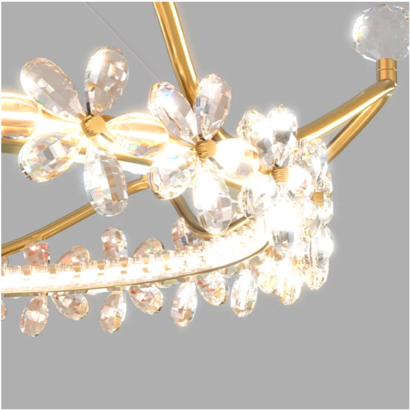 lustre en cristal couronne d'or pour décoration enfant étoile luxueuse