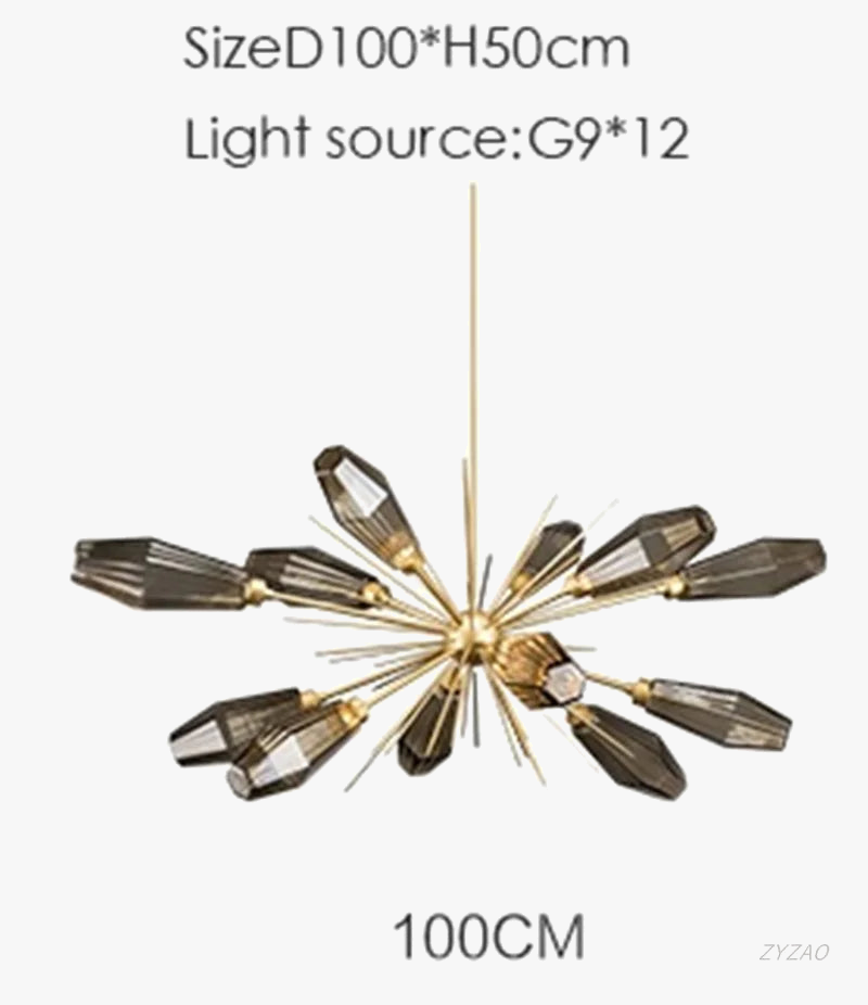 lustre en cristal créatif style post-moderne pour décoration intérieure