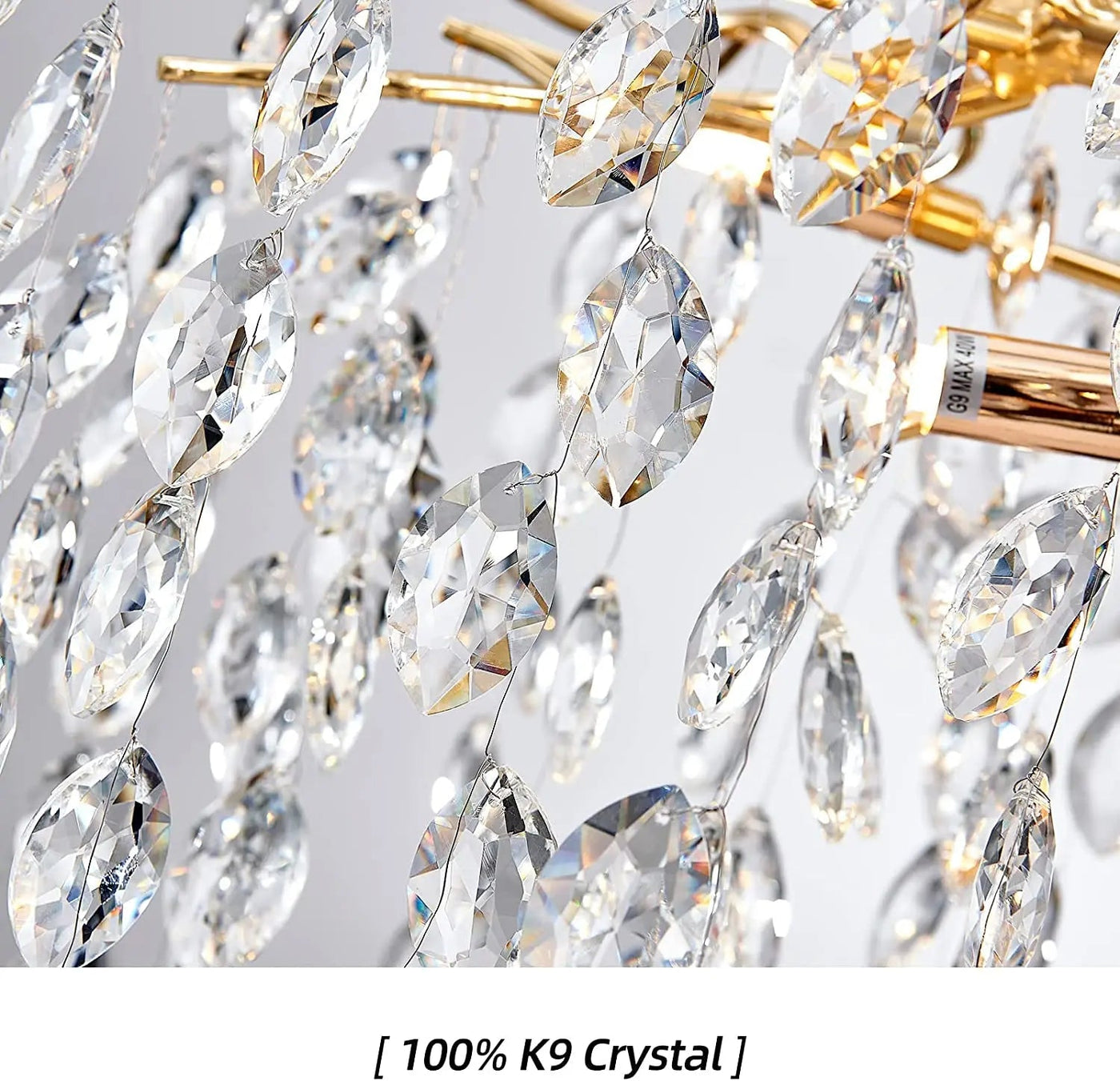 lustre en cristal de luxe avec branches led pour intérieur moderne