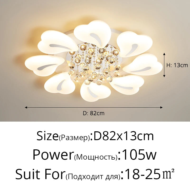 lustre en cristal de luxe avec éclairage led pour intérieur