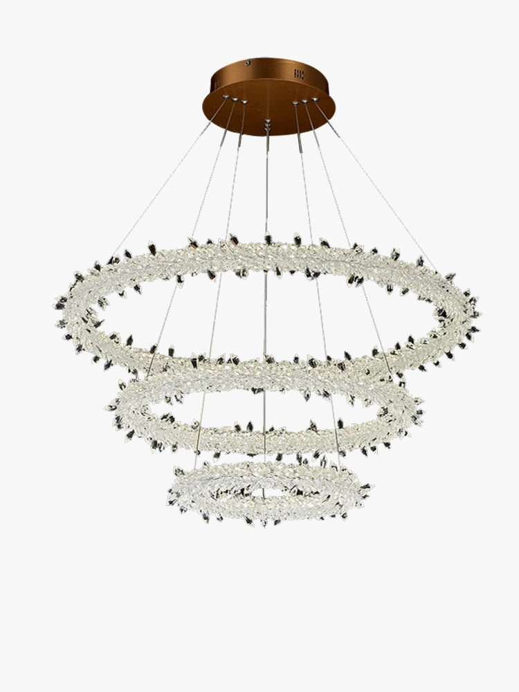 lustre en cristal de luxe à fleurs de glace éclairage suspendu élégant
