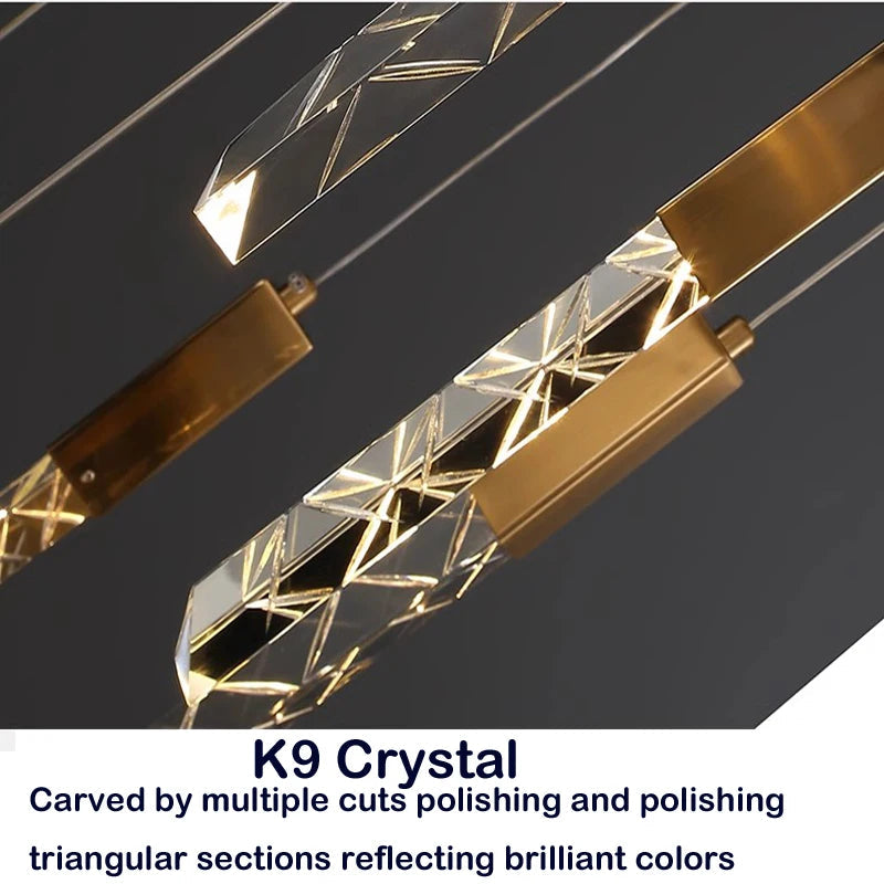 lustre en cristal de luxe à led pour un éclairage élégant