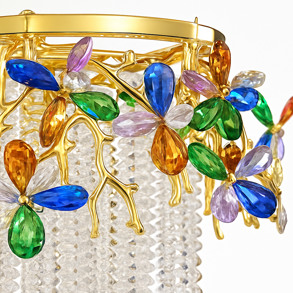 lustre en cristal de luxe pour décoration intérieure élégante