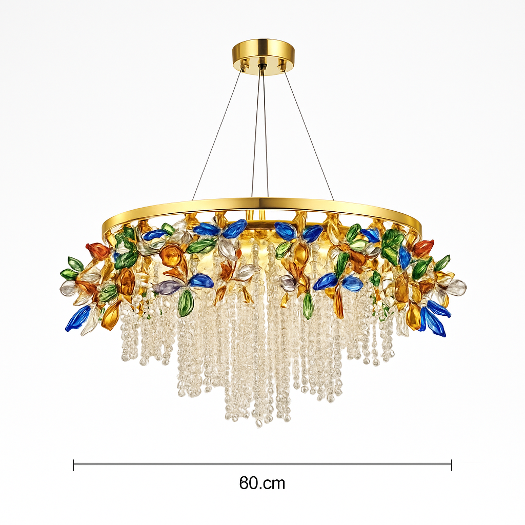 lustre en cristal de luxe pour décoration intérieure élégante