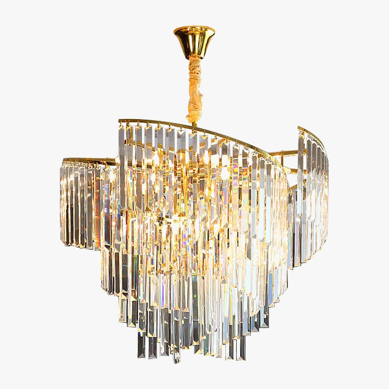 lustre en cristal de luxe spirale postmoderne décoratif