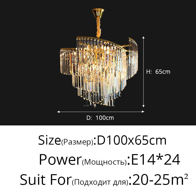 lustre en cristal de luxe spirale postmoderne décoratif