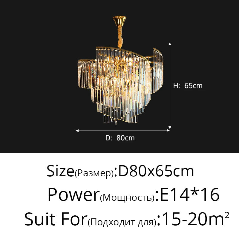 lustre en cristal de luxe spirale postmoderne décoratif