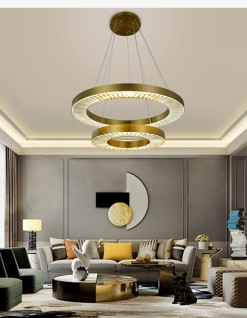 lustre en cristal de luxe style nordique moderne