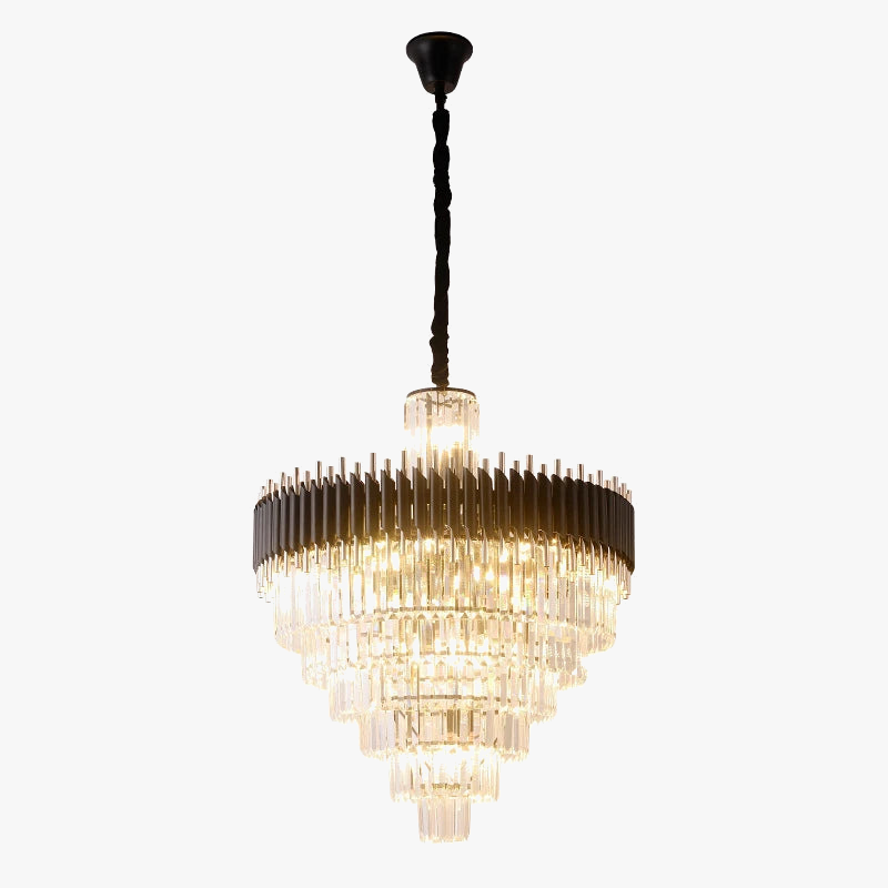 Lustre en Cristal de salon de luxe moderne Lustre en Cristal noir de haute qualité lampe en Cristal LED suspendue
