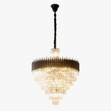 Lustre en Cristal de salon de luxe moderne Lustre en Cristal noir de haute qualité lampe en Cristal LED suspendue
