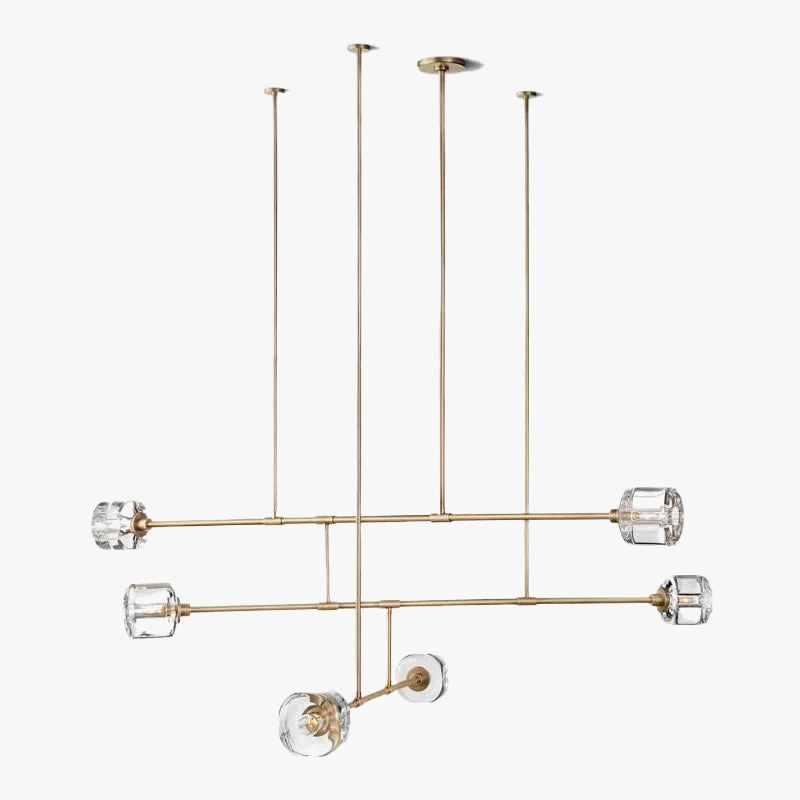lustre en cristal de style américain en cuivre moderne