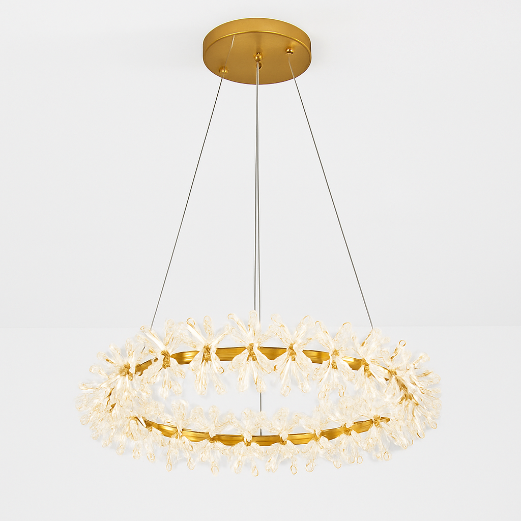 lustre en cristal design pour éclairage intérieur élégant
