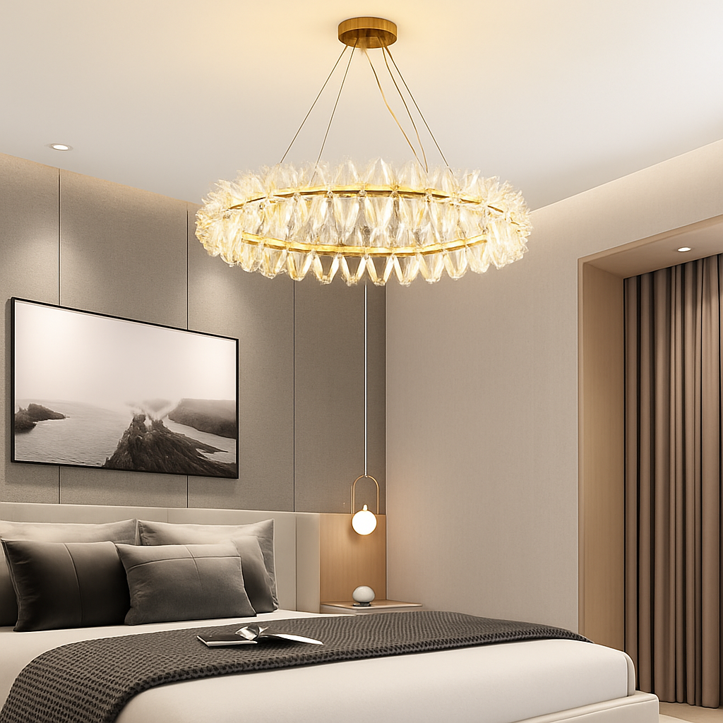 lustre en cristal design pour éclairage intérieur élégant