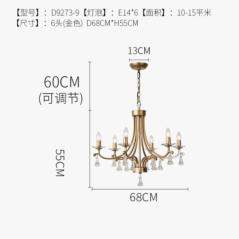 lustre en cristal doré éclairage moderne haut de gamme
