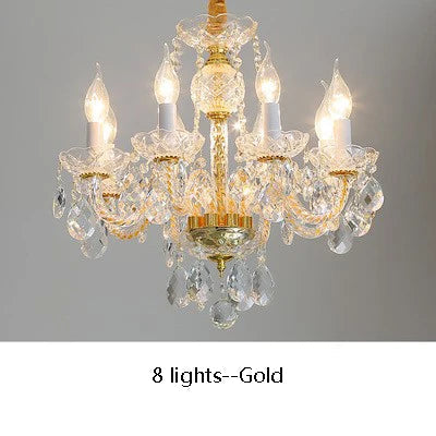 lustre en cristal doré pour décoration intérieure élégante