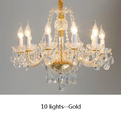 lustre en cristal doré pour décoration intérieure élégante