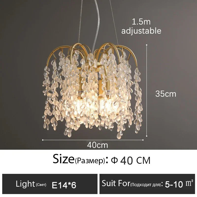 lustre en cristal doré pour un éclairage luxueux intérieur