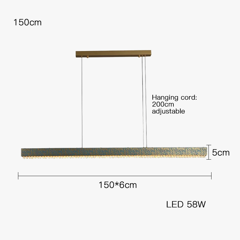 lustre en cristal et cuivre à led dimmable design moderne