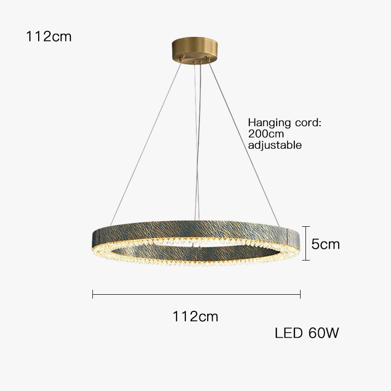 lustre en cristal et cuivre à led dimmable design moderne
