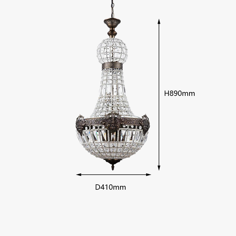lustre en cristal européen 6 lumières pour intérieur élégant