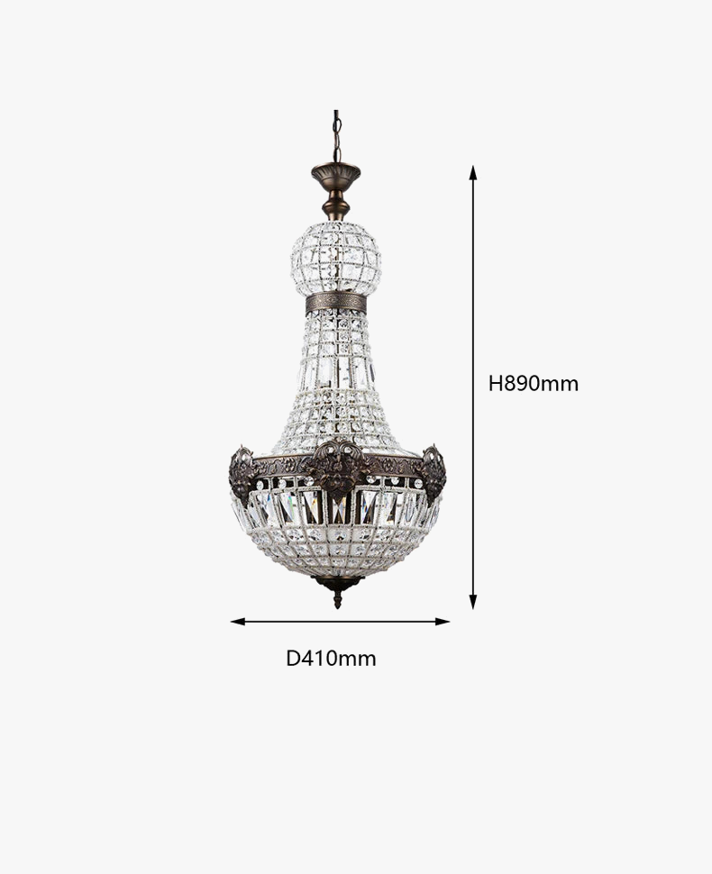 lustre en cristal européen 6 lumières pour intérieur élégant